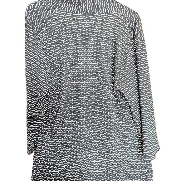 CHICO'S EASYWEAR BLACK/ WHITE JERSEY JACKET CHICO'S Size 1 WOMENS LGE - Picture 2 of 2